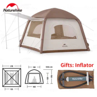 Naturehike ANGO AIR Dome Tent Camping Inflatable Tent for 3 People with Pump 150D Oxford Cloth Portable Easy Set Up 2-Doors