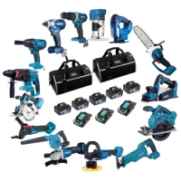 High Quality 15 pieces in One Set Brushless Cordless power tools 21V 18V Makas Cordless Combo kits