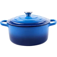 Quart Enameled Cast Iron Dutch Oven with Lid - Big Dual Handles - Oven Safe up to 500°F - Classic Round Pot