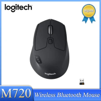 Logitech M720 Triathlon Multi-Device Wireless Mouse Bluetooth USB Unifying Receiver 1000 DPI 8 Buttons For Laptop PC Mac iPadOS