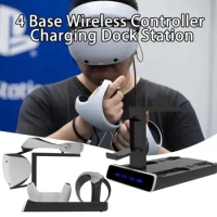Controller Charging Stand Practical Plug Play Durable 4 Base Wireless Game Controller Charging Dock for PS 5/for PS VR2