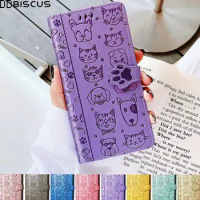 Cartoon Cat and Dog Pattern Leather Flip Case For Vivo V21 V21e Y52 Y72 5G Y11S Y21 Y21S Y33S Phone Wallet Cover