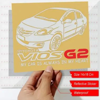 Stiker Cutting Variasi kaca mobil Vios Gen 2 Putih