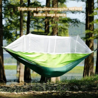 Outdoor Camping Portable Double Mosquito Net Hammocks Garden Travel Tourist Nature Leisure Hike Sleeping Hanging Hammock Swing