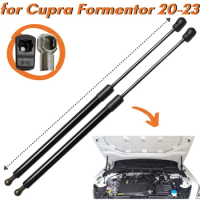 Qty(2) Carbon Fiber Hood Struts for Cupra Formentor 2021-2024 Front Bonnet Gas Springs Dampers Shock Absorber Lift Supports