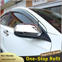 Fit For Honda Vezel 2015 to 2021 Car Side Door Rear View Mirror Trims Frame Cover Stickers Auto Accessories