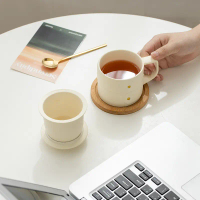 bộ ly sứ cà phê retro cao cấp kèm đĩa muỗng phong cách đẹp độc đáo ly mug sứ quà tặng đặt làm theo y