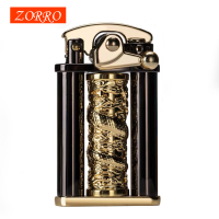 LZD zorro Bật Lửa Chống Gió Dầu Hỏa Bằng Đồng Zorro Cá Tính Sáng Tạo Cột Rồng Rocker Thời Trang Quà 