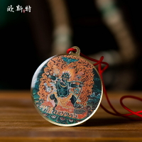 佛教用品隨身純銅佛牌銅箔唐卡吊墜 金剛手 大勢至菩薩佛像小唐卡