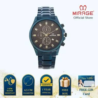 Mirage Jam Tangan Pria Analog 8787 M Navy Original Stainless Plat Biru