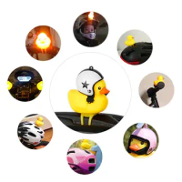 Small Yellow Bike Duck Bicycle Bell Luminous/Normal Airscrew Helmet Duck Wind Motor Riding Cycling Lights Horn