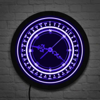 Nautical Compass LED Lighting Wall Clock Navy Round Compass Wind Rose Vintage Illuminated Wall Light Navigation Design Clock
