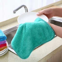 珊瑚絨不沾油洗碗布加厚抹布廚房用品不掉毛擦手巾吸水毛巾