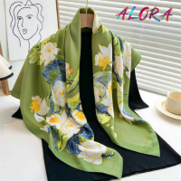 Khăn lụa vuông 90x90cm CAO CẤP Có Hộp - khăn turban trùm đầu 90x90 cm quàng cổ bandana mỏ quạ thiết 