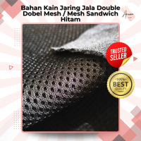 Bahan Kain Jaring Jala Double Dobel Mesh / Mesh Sandwich Hitam