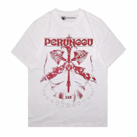 Kaos T-shirt Perunggu 33x Logo Red Kain Katun Combed 24s Premium Dengan Sablon Standar Distro Sehing
