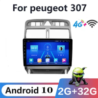 4G RDS 2Din Android 10 2GB RAM Car Radio Multimedia Video Player For Peugeot 307 307CC 307SW 2002-2013 AutoRadio RDS Audio mp3