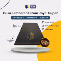 Busa Lembaran Hitam Royal Super 200x100x2 cm Anti Kempes Busa Royal Hitam