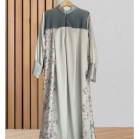AZALEA Gamis Lebaran 2026 Model Terbaru Gamis Motif Bunga Mewah Elegan Bahan Armani Silk