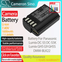 CameronSino Battery for Panasonic Lumix DC-S5 DC-S5K GH5 G9 GH5S fits Panasonic DMW-BLK22 Digital camera Batteries 1600mAh 7.40V