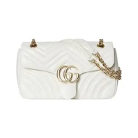 Gucci GG Marmont Medium Back Pocket Shoulder Bag White Ghw White