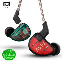 KZ AS10 Headset 5 balance armature driver ear earphone HIFI bass monitor music earphone general ZS10 ZST BA10 ES4 AS16 AS12 ZSX