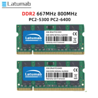Latumab Memoria RAM DDR2 4GB 8GB 800MHz 667MHz Laptop SODIMM Memory PC2-5300 6400 RAM 200Pin 1.8V Notebook Memory Dual Channel