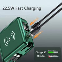 5 in 1 Wireless Charger Power Bank 15000mAh Mini Powerbank for iPhone 13 Samsung Xiaomi Fast Charging Portable Charger Poverbank