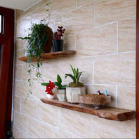 一字隔板原木自然置物架墻壁掛層板電視背景墻上裝飾花架實木擱板