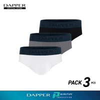 DAPPER [แพ็ค 3 ชิ้น] กางเกงชั้นในชาย Dapper Perma Cotton ทรง Briefs คละสี (UB1X1/012E) คําแนะนําการข