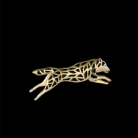 Trendy Leaping Siberian Husky dog brooches and pins gold color silver color men brooches fashion jewelry hand of king