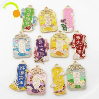 20pcs Enamel Lucky Charm for Jewelry Making Fashion Metal Lucky Badge Necklace Pendant Earring Charms Diy Accessories Wishing