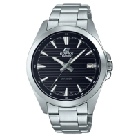 【CASIO 卡西歐】EDIFICE 指針 男錶 不鏽鋼錶帶 日期顯示 防水100米 EFV-140D(EFV-140D-1A)