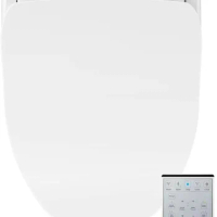 Bio Bidet Slim Two Smart Toilet Seat in Elongated White with Stainless Steel Self-Cleaning Nozzle, Nightlight, Turbo Wash, Oscil