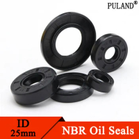 ID 25mm NBR Nitrile Rubber Shaft Oil Seal TC-25*31/32/34/35/37/38/40/42/44/45/47/50/52/55/60/62*4/5/6/7/8/10/12 Nitrile Oil Seal