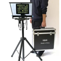 YISHI 15 inch Folding Portable Version of The Teleprompter for Mobile Phone Tablet Ipad News Interview Live Speech Teleprompter