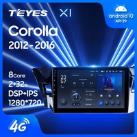 TEYES X1 For Toyota Corolla 11 2012 - 2016 Car Radio Multimedia Video Player Navigation GPS Android 10 No 2din 2 din dvd