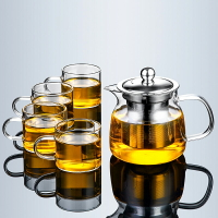 唐豐玻璃茶具套裝家用客廳透明功夫泡茶壺辦公會客茶壺茶杯創意