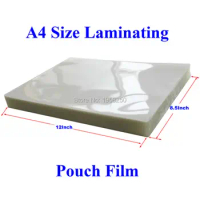 10 Sheets 100mic(4mil) A4 Size (220x308MM) PVC Clear Glossy 2Flap Laminating Pouch Film for Hot Laminator