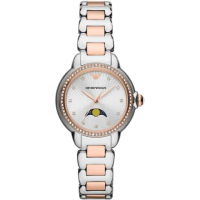 【EMPORIO ARMANI】亞曼尼 月相晶鑽女錶-32mm 母親節 送禮 禮物(AR11567)