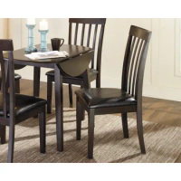 Dining chair, rake back dining chair, 2-piece set, dark brown, for kitchen dining chairs
