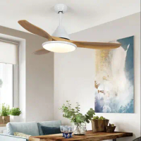 Nordic LED Ceiling Fan with Lamp Light DC Silent Remote Control Ceiling Fan 56inch VentilatorHome Living Room Dining Bed Kitchen