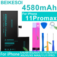 BEIKESOI High Capacity Phone Battery for Apple iPhone 11 12 Pro 6S 7 8 Plus X XS Max Replacement Lithium Battery With Tool