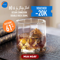 [CAM KẾT ĐỔI TRẢ NẾU VỠ] OCEAN GLASS - Bộ 6 Ly Thủy Tinh Connexion Double Rock 350ml - Chính Hãng