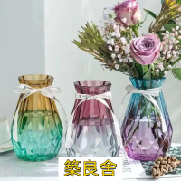 開立發票 花瓶 玻璃花瓶 透明花瓶 桌面花瓶 水培花瓶花瓶擺件客廳歐式創意家用裝飾玻璃透明水培綠蘿植物插花