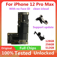 Original for Iphone 12 Pro Max Board Motherboard Logic Board Face Id Clean Icloud Support Update Full Chips Working Placa 256gb