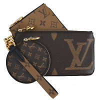 【Louis Vuitton 路易威登】LV M68756 經典花紋手提式活動三件組零錢包手拿包(現貨)