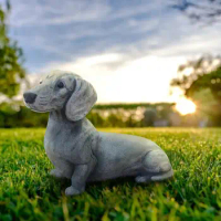 Dachshund Statue Weather-resistant Durable Handcrafted Adorable Unique Cute Dachshund Garden Ornament Unique Dog Lover Gift