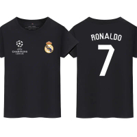 Kemeja-T Lengan Pendek Real Madrid Liga Juara-Juara, Untuk Lelaki, dengan Rekaan Ronaldo No. (COD) K