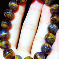 Natural Cacoxenite Auralite 23 Beads Eye Bracelet 11mm Rutilated Canada Gemstone Women Men Clear Round Beads Jewelry AAAAA